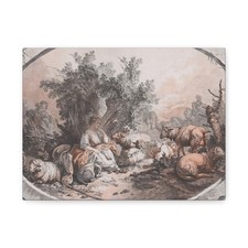 Gilles Demarteau - The Four Times of Day- Le Midi - 1776 - Canvas Wall Art picture