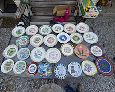 Vintage Souvenir & Decorative Plate Collection Lot + Porcelain Swan – 25+ Pieces picture