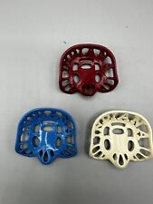 Set Of 3 VTG Miniature Cast Iron Red, White & Blue Indiana Tractor Seats picture