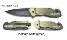 Vietnam War Tactical Folding Pocket Knife Green 8.25