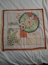 1920s 30s Pillow Case Embroidered Died picture