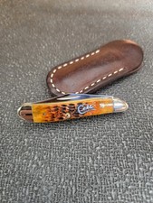 2002 Case XX 6220 SS Peanut Autumn Bone Silver Script Knife  picture