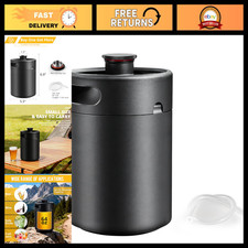 64oz Mini Beer Keg Growler - 304 Stainless Steel Portable Beverage Dispenser picture