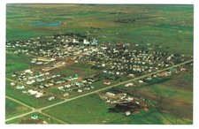Bengough Saskatchewan Airplane View Postcard Richard Gampp Grain Elevators  picture