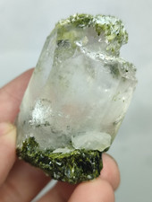 Epidote Included Quartz Crystal With Good Luster & Nice Growth-Pak. picture