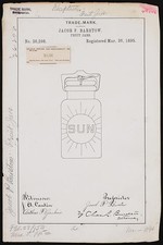 Photo:Jacob P. Barstow Sun Fruit Jars Trade Mark 1895 Patent Drawing picture