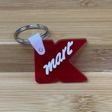 Vintage Kmart Red Acrylic K Logo Keychain 1990s Retail Store Promo Collectible  picture
