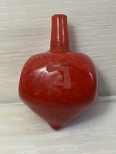 VTG Handmade Judaica Hebrew Red Glass Hanukkah Dreidel Judaism Israel Jewish picture