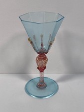 VTG Antique Pink & Blue Salviati Italy Venetian Art Glass Murano Italy 5