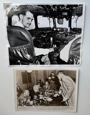 ORIG VINTAGE 1947 Howard Hughes PRESS WIRE PHOTOS Type 1 Aviation Planes Pilot picture