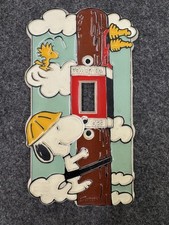 Vintage PEANUTS Snoopy Woodstock Light Switch Cover Monogram Products Lineman picture
