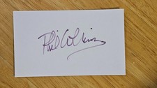 PHIL COLLINS SIGNED 3x5 INDEX CARD AUTOGRAPH picture