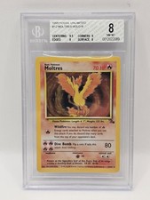 Pokemon Card Moltres 12/62 Fossil BGS 8 Near Mint Cosmos Holo ENG picture