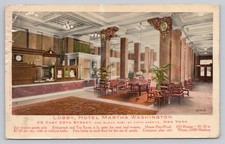 Hotel Martha Washington Lobby NYC Postcard | Women Guests Only 1914 New York picture