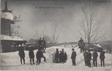Adirondack Snow Arch Athol New York NY Horse Sleigh Shovels Men 1912 Postcard picture