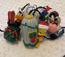 VTG Lot Of 3 Looney Tunes Lighted  Christmas Ornaments Tasmanian, Daffy, Tweety picture