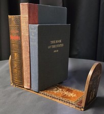 Antique 19thC Italian Sorrento Ware Expanding Book Slide Marquetry Olive Wood picture