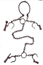 Antique 2 key Iron Handcrafted Rare Neck Leg & Hand Handcuffs Lock picture