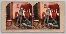Cut It Out, Will You? Stereoview Card 84B Humorous Scene Color picture