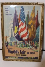 1939/1940 NY World's Fair Peace And Freedom Poster  framed.  13 x 20 picture