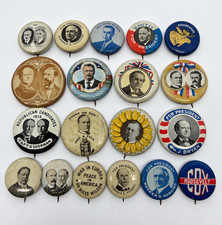 Antique Political Campaign Pinback Button Lot 19 Presidential 1896-1936 picture