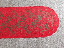 Lace Table Runner Red & Green Regency  74 x 14  picture