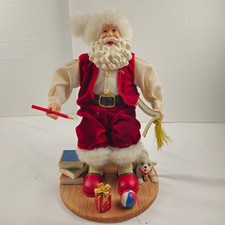 Walmart WM760-36AB Santa Claus Figurine With Dog Books Toys Xmas Decor picture