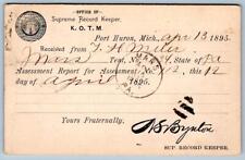 1895 Knights of the Maccabees K.O.T.M. Postcard Office of Supreme Record Keeper picture