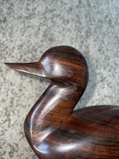 Hand-Carved Rosewood Duck Sculpture picture