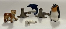 Lot 6 Vintage Hagen Renaker Figurines Sea Lion Seal Dolphin Penguin Lion picture
