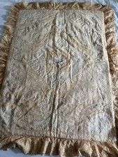 Vintage Antique 1800 Early 1900 Baby Satin  Blanket  2 Pieces picture