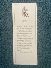 Vintage Saint Bede The Venerable Bookmark Paper Prayer Of St. Bede picture
