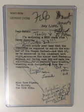 Leonard Lyons SIGNED Memo July 7, 1947 to Rose Bigman Girl Friday The Mirror NYC picture