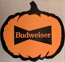 Budweiser 1991 Vintage Halloween Pumpkin Logo Beer Sticker Decal Brewery New picture