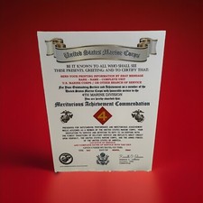 U.S. MARINE CORPS / 4TH MARINE DIVISION - MERITORIOUS ACHIEVEMENT COMMENDATION picture