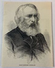 1876 magazine engraving~ HENRY WADSWORTH LONGFELLOW picture
