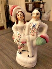 Antique Staffordshire Porcelain Figurine Courting Couple-Circa 1860 picture