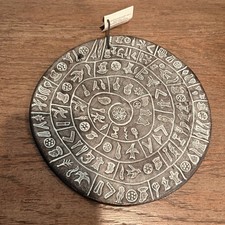 8” Handmade Phaistos Disc Ceramic Replica Wall Hanging – Kreta Keramik Greece picture