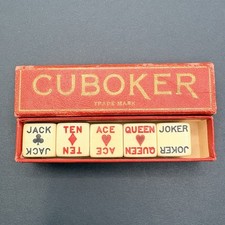 Vintage Cuboker 5/8” 1940’s Poker Dice Game With Original Box picture