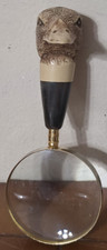 Vintage Antique Duck Brass Handled Magnifying Glass Large Rare picture