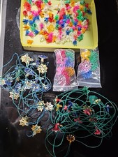  Vtg MCM Mid Century Modern Flower String Lights Christmas Decor Extra Covers picture