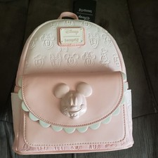 Loungefly Disney Mickey Mouse & Friends Pink Embossed Mini Backpack New W/ Tags. picture
