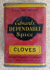 Vintage Edward's Dependable Spices Cloves Antique Tin picture