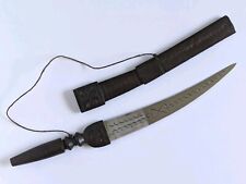 Vintage Rare North Africa Tuareg Short Sword and Scabbard Knife Dagger Blade picture