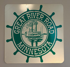 Vintage Minnesota Great River Road Highway Road Sign 24'x24' picture
