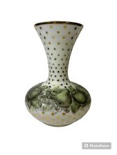 Vintage Fenton Charleton Apples and Pears Hand Painted Vase 1940’s Decor MCM picture