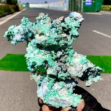 2.3LBNatural copper mine with malachite Primitive mineral specimen Gemstone Rare picture