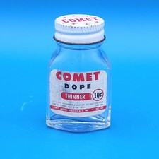Vintage Empty Comet Model Hobbycraft Dope Thinner Glass Bottle Chicago picture
