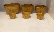 Vintage Italian Ceramiche Alfa Pottery Bowls Pumpkin Orange 6 Piece Lot picture