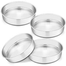 9½ Inch Cake Pan Set of 4, Stainless Steel Round Smash Cake Pans for Baking B... picture